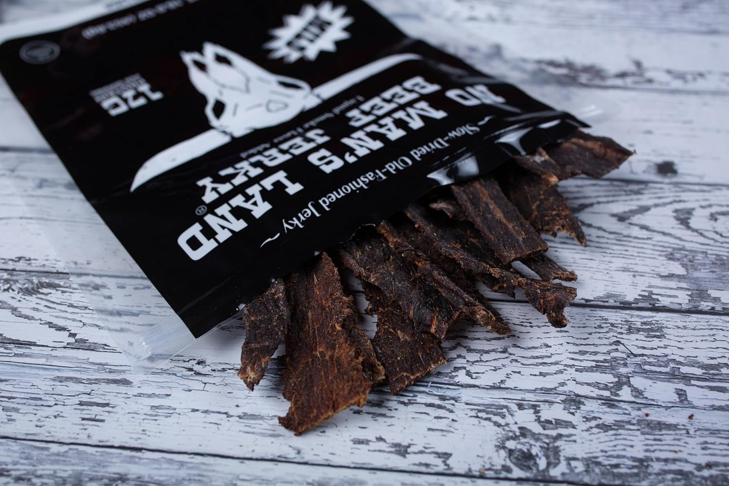 No Mans Land Slow-Dried Beef Jerky | Smoked & Seasoned Jerky Strips | High Protein, Low Carb Beef Snack | Gluten Free - MILD (16Oz)
