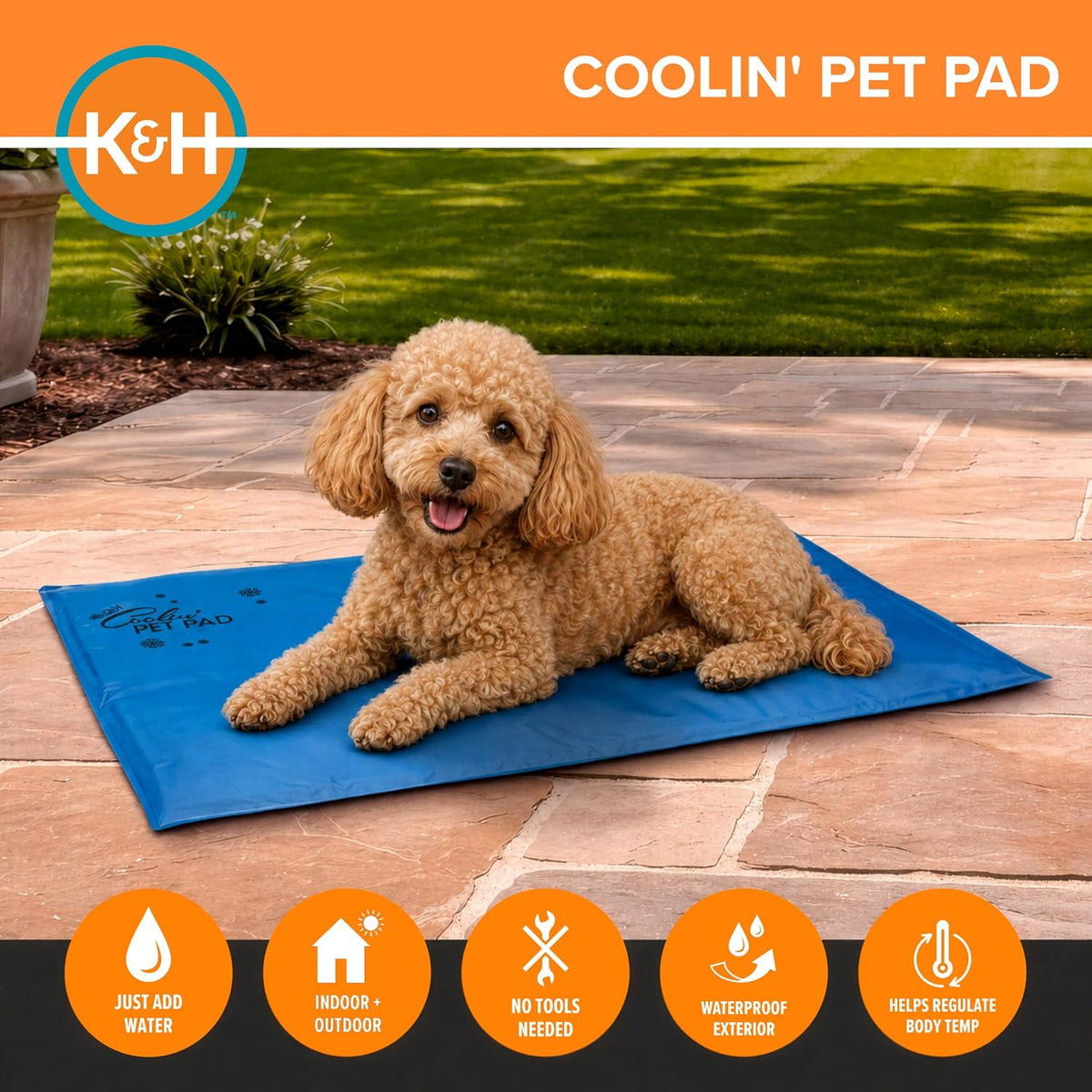 K&H Dog Cooling Mat, Coolin' Pet Pad - Medium 20X15In Chill Blue