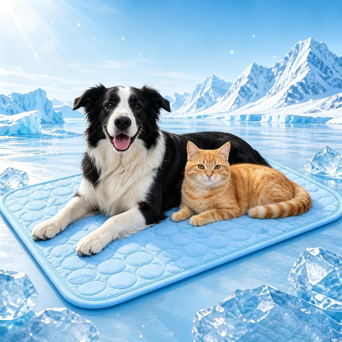 Self Cooling Pet Mat 37X27In for Dogs & Cats, Washable Cooling Pad