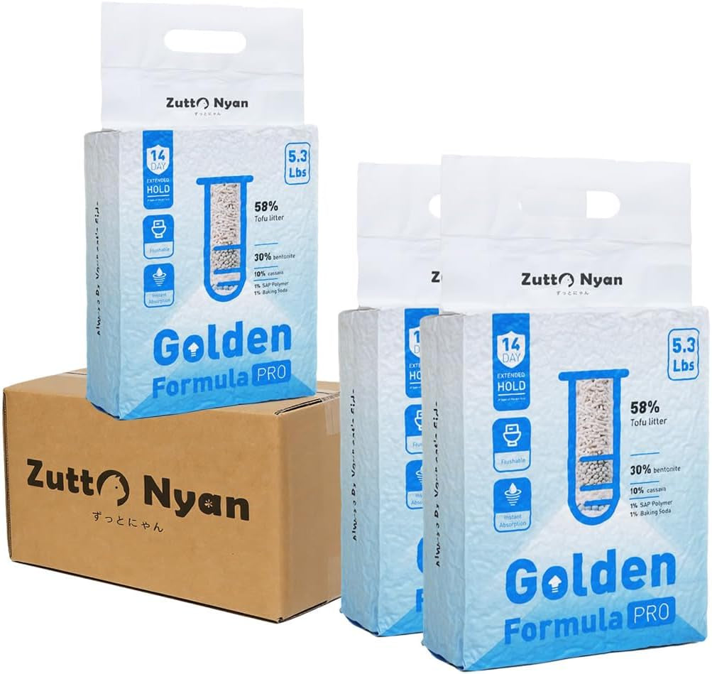 Zutto Nyan 5 in 1 Tofu Cassava Cat Litter - Superior Odor Control, 15.9Lbs