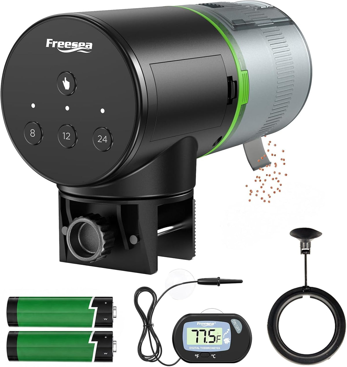 FREESEA Fish Feeder Automatic Dispenser: One-Touch Easy Setup & 3 Timers