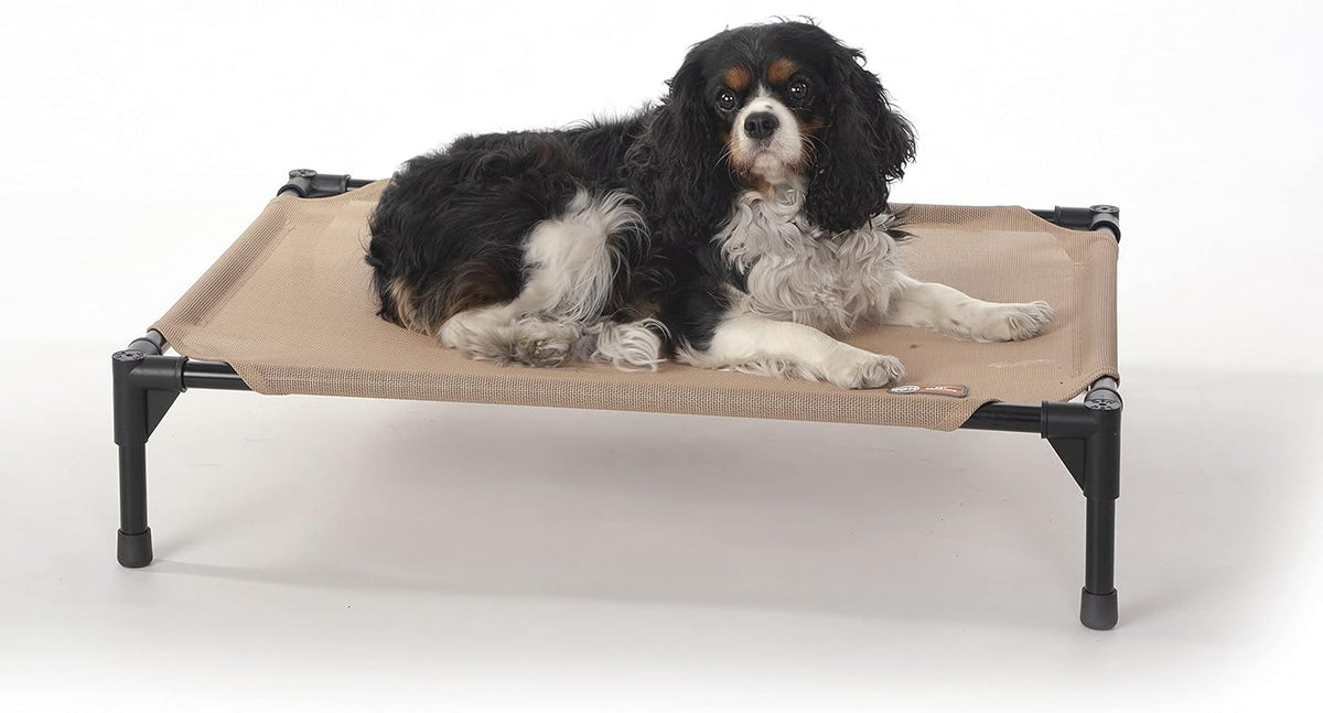 K&H Outdoor Elevated Dog Bed for Small & Medium Pets, Tan, Medium 32X25In