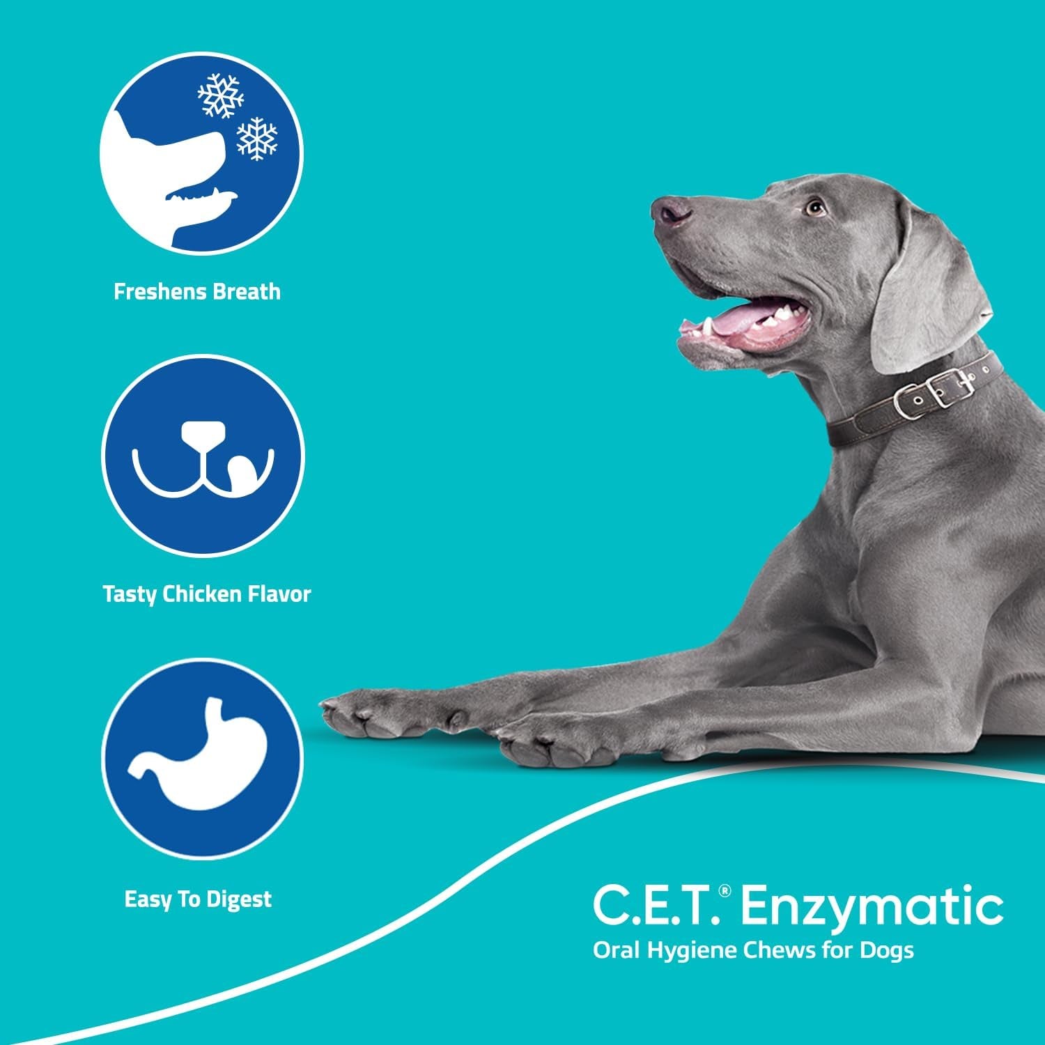 Virbac C.E.T.® Enzymatic Oral Hygiene Chews for Dogs, X Small - Plaque & Tartar Control - Single Layer Beefhide with Exclusive Dual-Enzyme System & Tasty Chicken Flavor - Easy to Give Dog Dental Chew