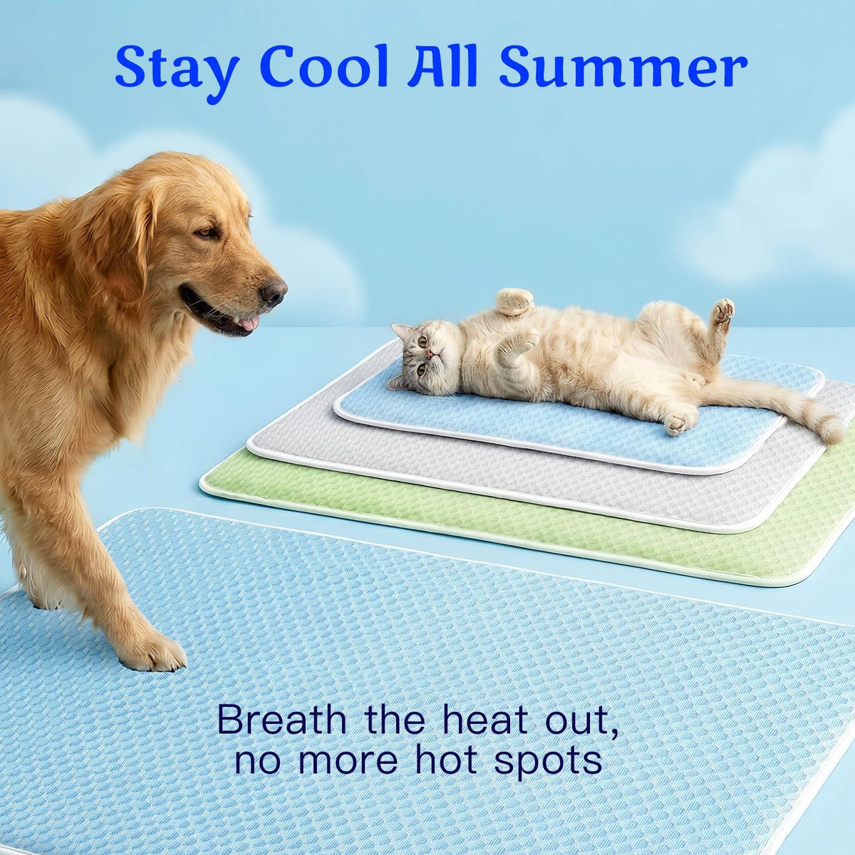 Mora Pets Dog Cooling Mat Instant Pet Cooling Pad Bed for Extra Large Dogs