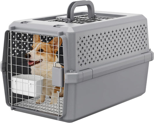 Hard-Sided Dog Carrier: Portable Travel Crate for Medium Pets
