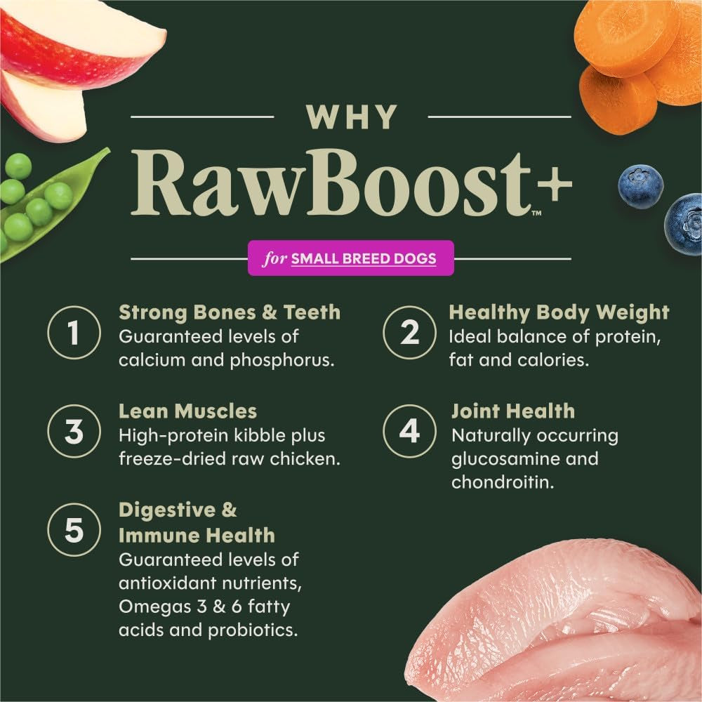 Instinct Rawboost Small Breed, Natural Dry Dog Food with Freeze-Dried Pieces, High Protein, Grain-Free Recipe - Real Chicken, 3.5 Lb. Bag