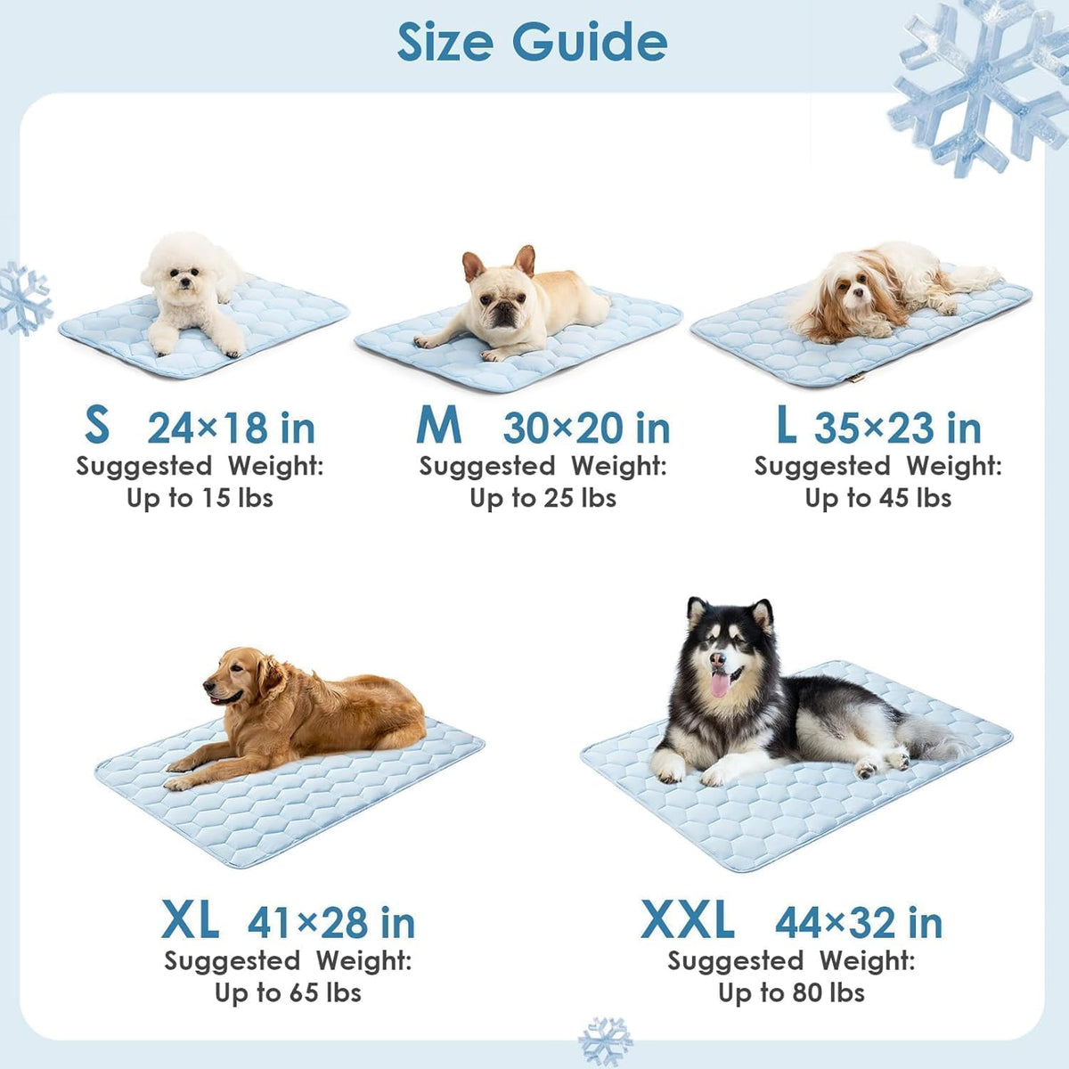 Dog Cooling Mat for Large Dogs,Washable Self Cooling Pet Pad with Non Slip Bottom,Portable Ice Silk Cooling Bed for Medium Large Dogs,Foldable Cooling Blanket for Indoor Outdoor Crate Use(Blue,Xl）