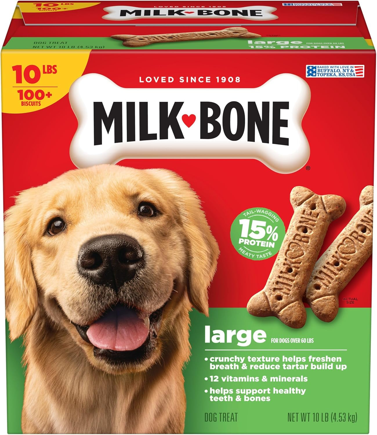 Milk-Bone Original Biscuits, Large Dog Treats, 10 Lb. Box