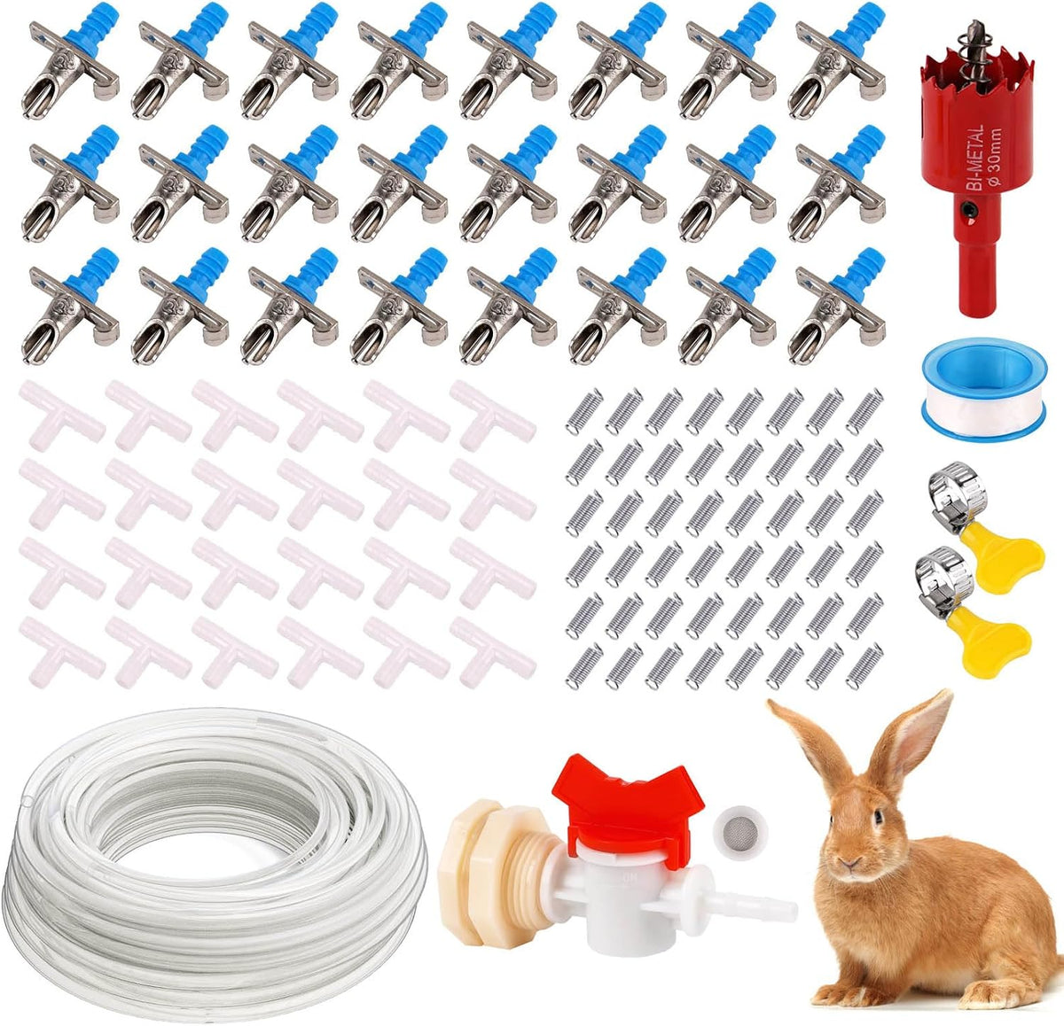 Automatic Rabbit Watering System, Gravity Fed Rabbit Waterer Kit