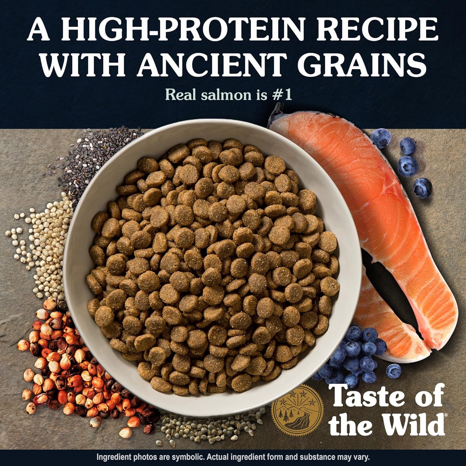 Taste of the Wild Ancient Stream All Life Stages High Protein Recipe with Smoke-Flavored Salmon & Ancient Grains Dry Dog Food 28Lb
