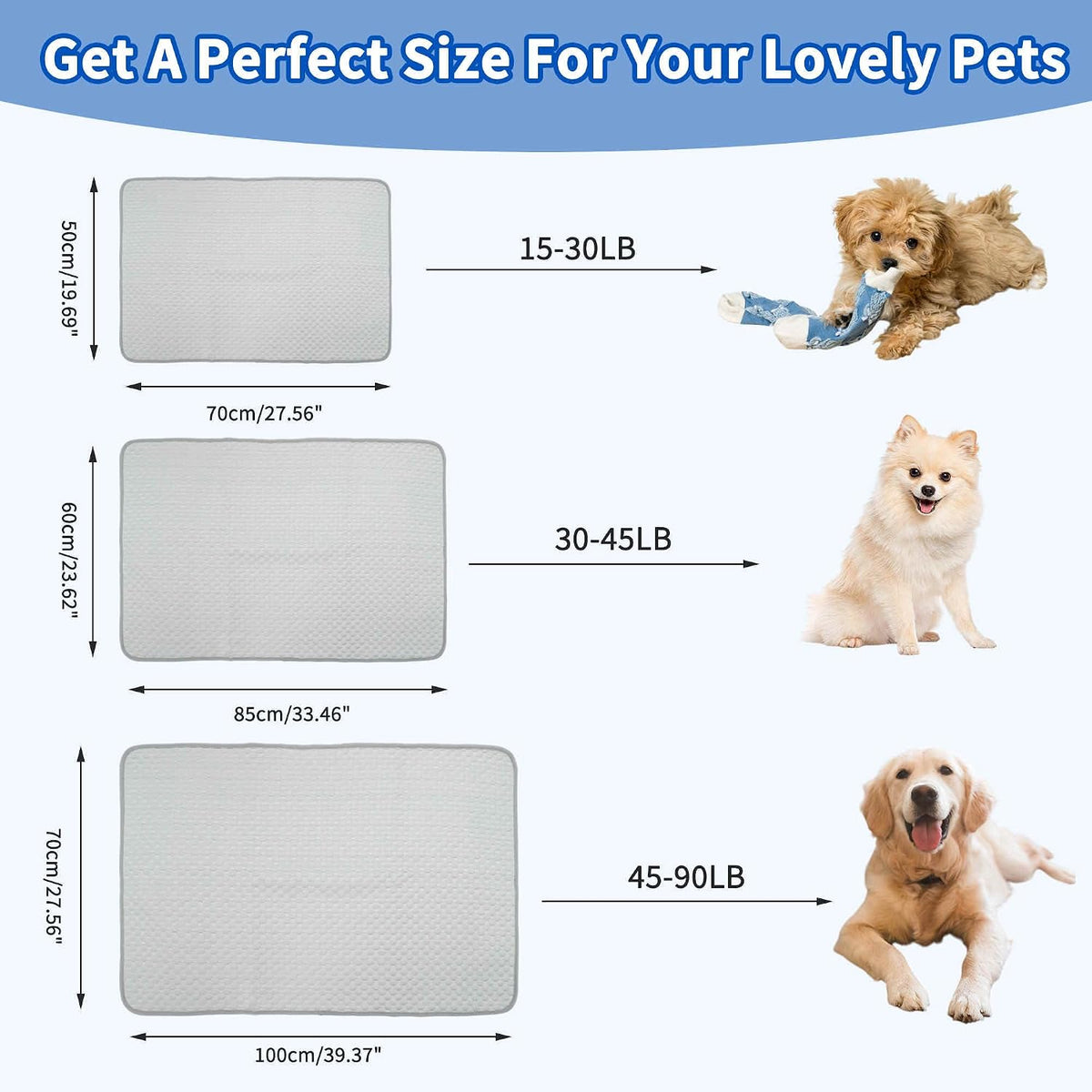 Dog Cooling Mat, Portable Pets Cool Mat, Durable Machine Washable Pets Pad, X-Large, Grey