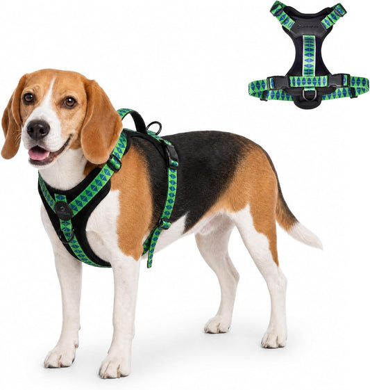 Front Clip No Pull Dog Harness with Handle (Emerald Navy, Medium)