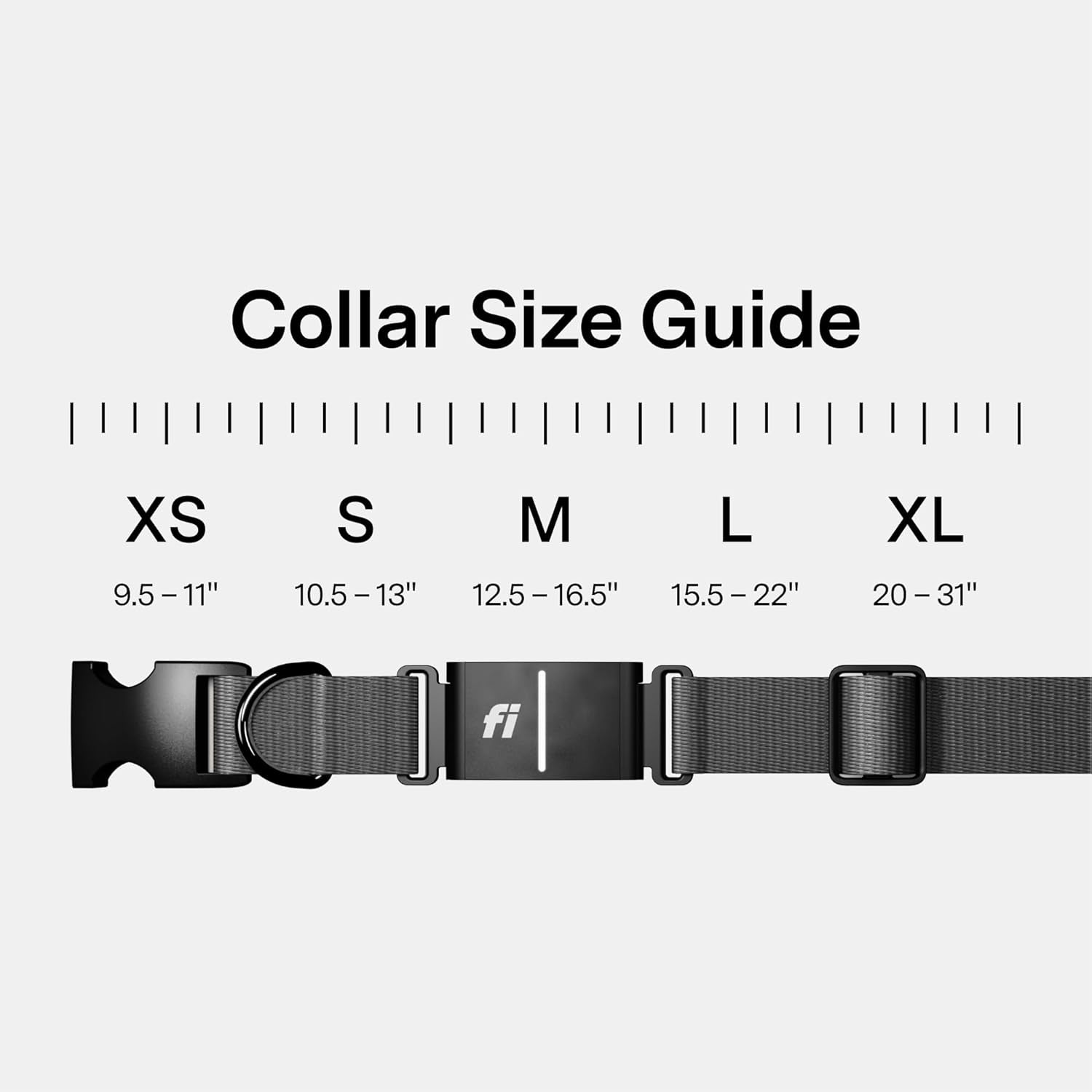 Fi New Series 3+ Smart Dog Tracker Collar [6 Month Membership Included] GPS Tracker for Dogs with Health & Behavior Monitoring, Escape Alerts, Waterproof, LED, Apple Watch Compatible (Gray, Small)
