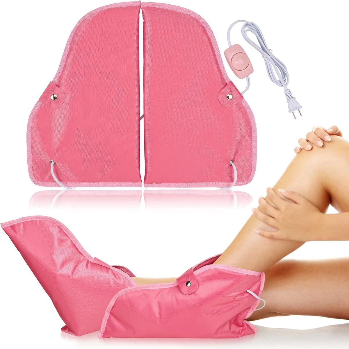 Noverlife Electric Heated Booties, Pink Paraffin Wax Foot Warmer Covers