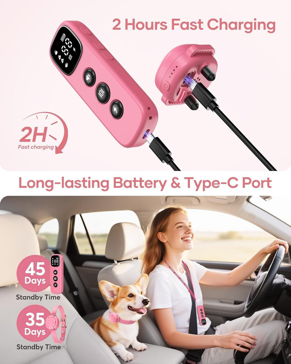 2-In-1 Pet ID Tag & Shock Collar for Small Dogs - 4200FT Dog Training Collar with Remote for 5-30Lbs Dogs, IPX8 Waterproof Rechargeable E-Collar with Beep(1-9), Vibration(1-3), Safe Shock(0-16)