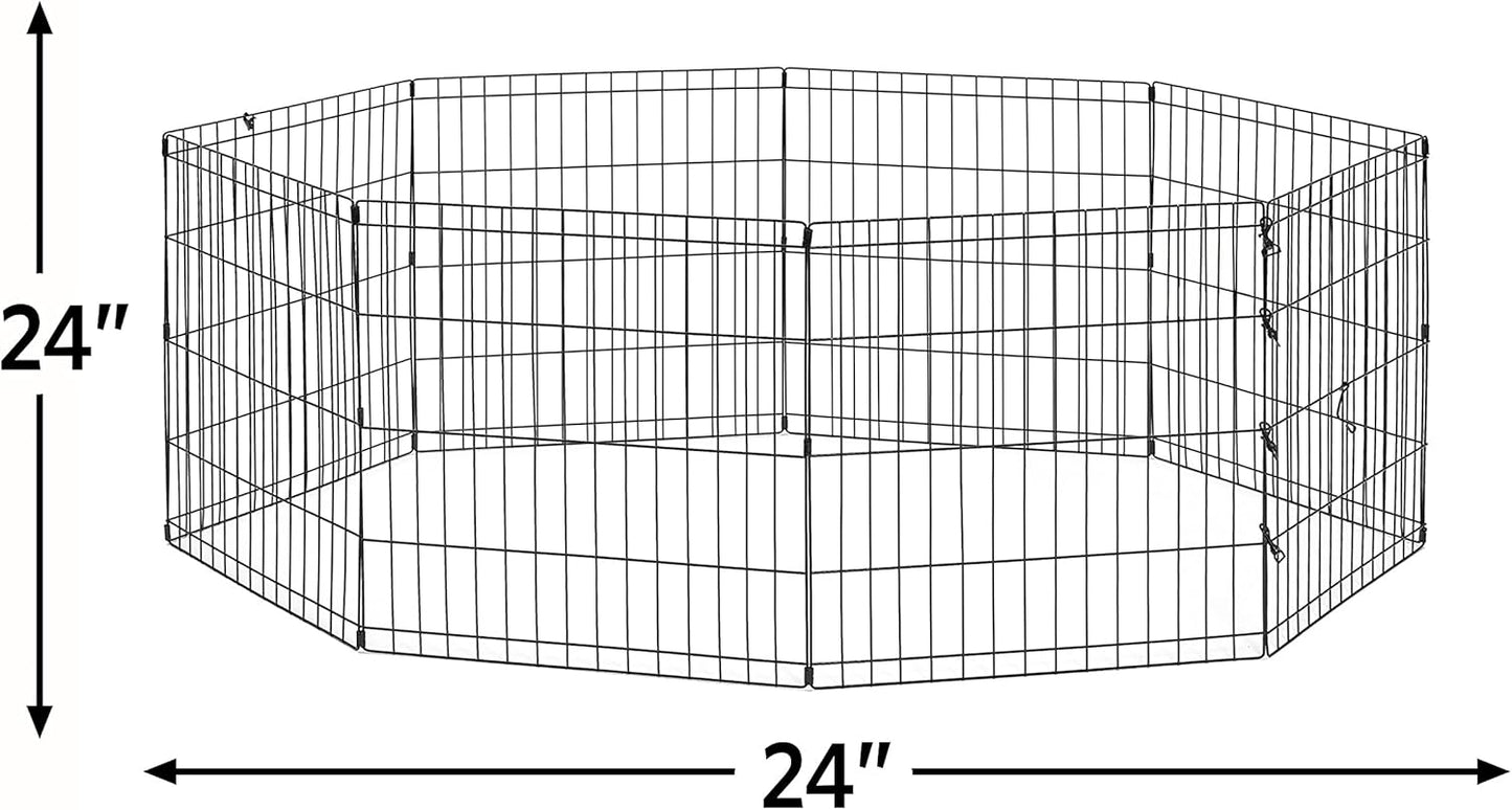 New World by Midwest Homes for Pets 24-Inch Exercise Pen, for Indoor and Outdoor Use, 16 Sq Feet of Play, Folding Dog Pen, No Door Design for Maximum Security, Easy to Set Up, Foldable Pet Playpen