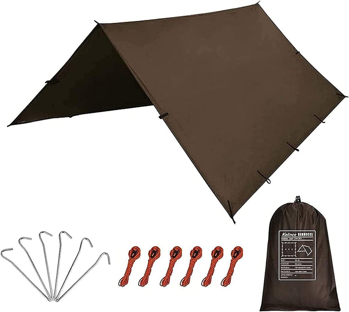 KALINCO Tent Tarp, Picnic Mat Camping Tarp Tent Hammock Tarp, Pu Waterproof Camping Tarp Tent Rain Fly Picnic Mat Survival Shelter Sunshade