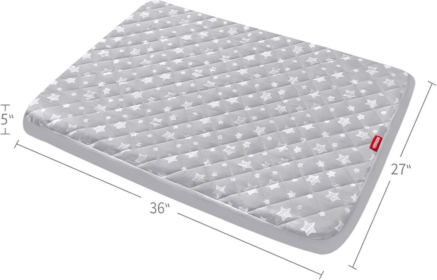Moonsea Dog Bed Covers Replacement Washable 2 Pack, Waterproof Dog Bed Covers Dog Pillow Cover Quilted, Pet Bed Cover Lovely Grey Star Print, Puppy Bed Cover 27X36 Inches, for Dog/Cat, Cover Only
