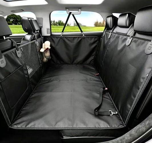 Waterproof Dog Car Back Seat Hammockcover,Nonslipheavy‑Duty Pet Seat Protectorscratchproof Washable Mat with Side Flaps for Sedan, SUV, Truck & MPV, Protects Car Interior from Pet Hair, Mud and Spills