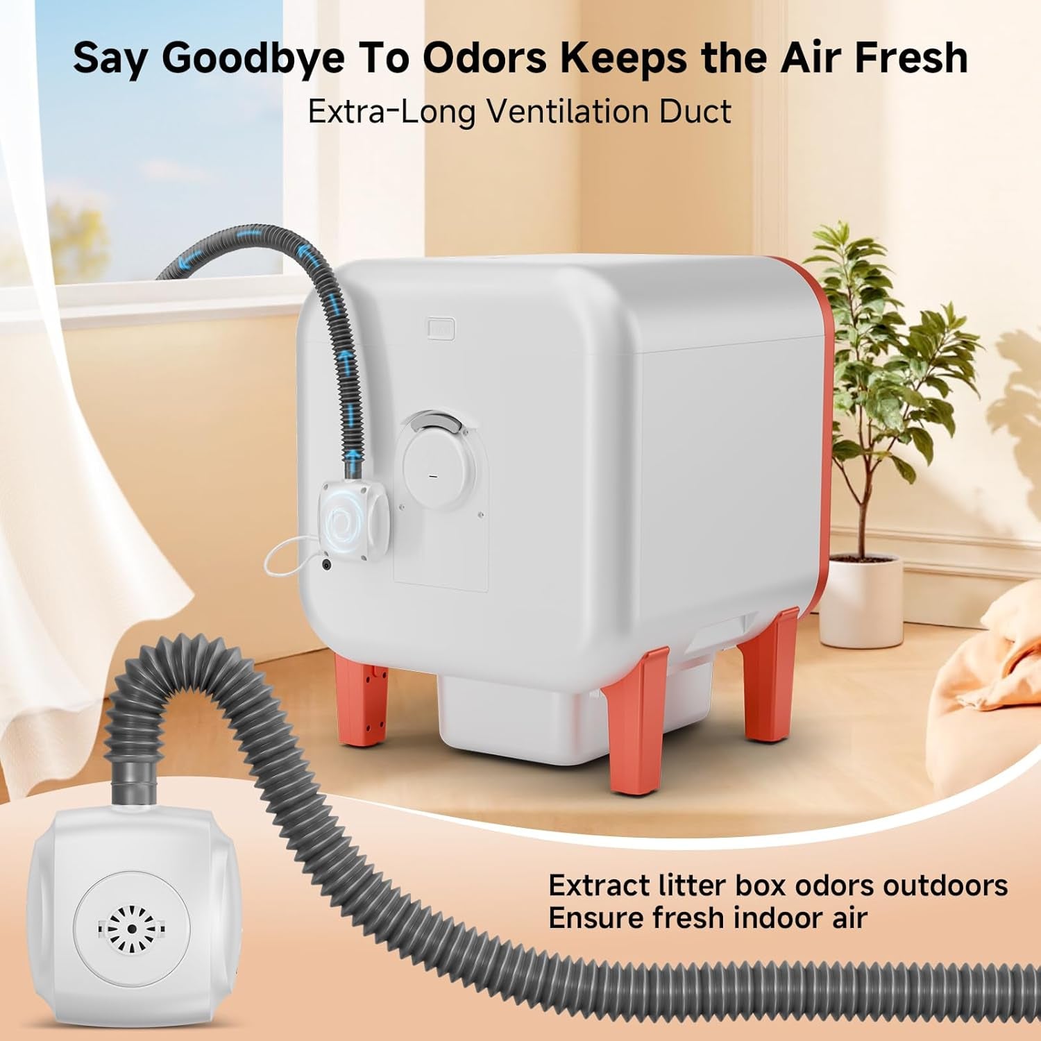 Fan for Smart Litter Boxes, Ultra-Quiet Operation, Universal Design Compatible with Most Automatic Litter Boxes