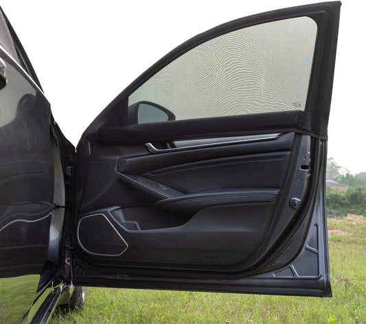 Car Front Side Window Shades,2 Pack Breathable Mesh Car Window Screens Sun Shades Covers for Car Camping, Fit for 95% of Sedan Cars and Medium Suvs