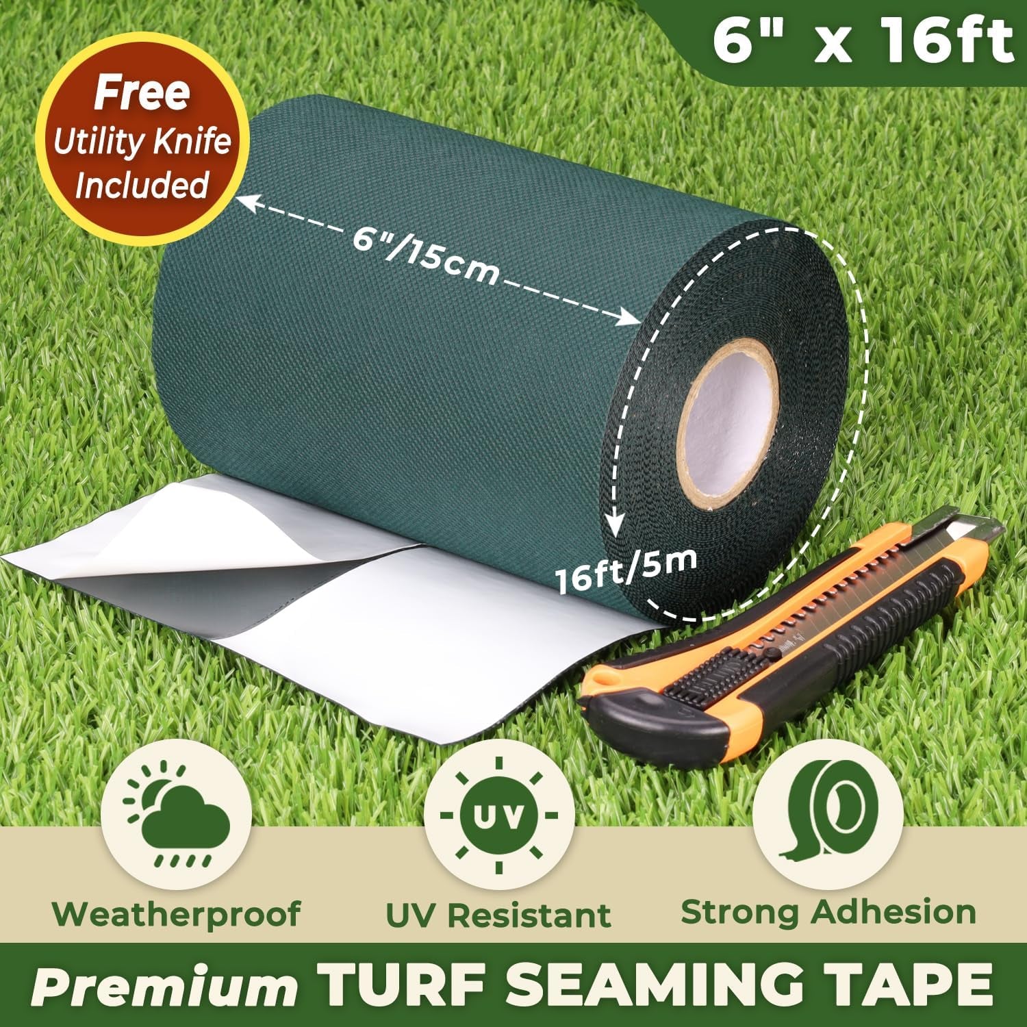 Self-Adhesive Artificial Grass Turf Seam Joining Tape 6" X 16'