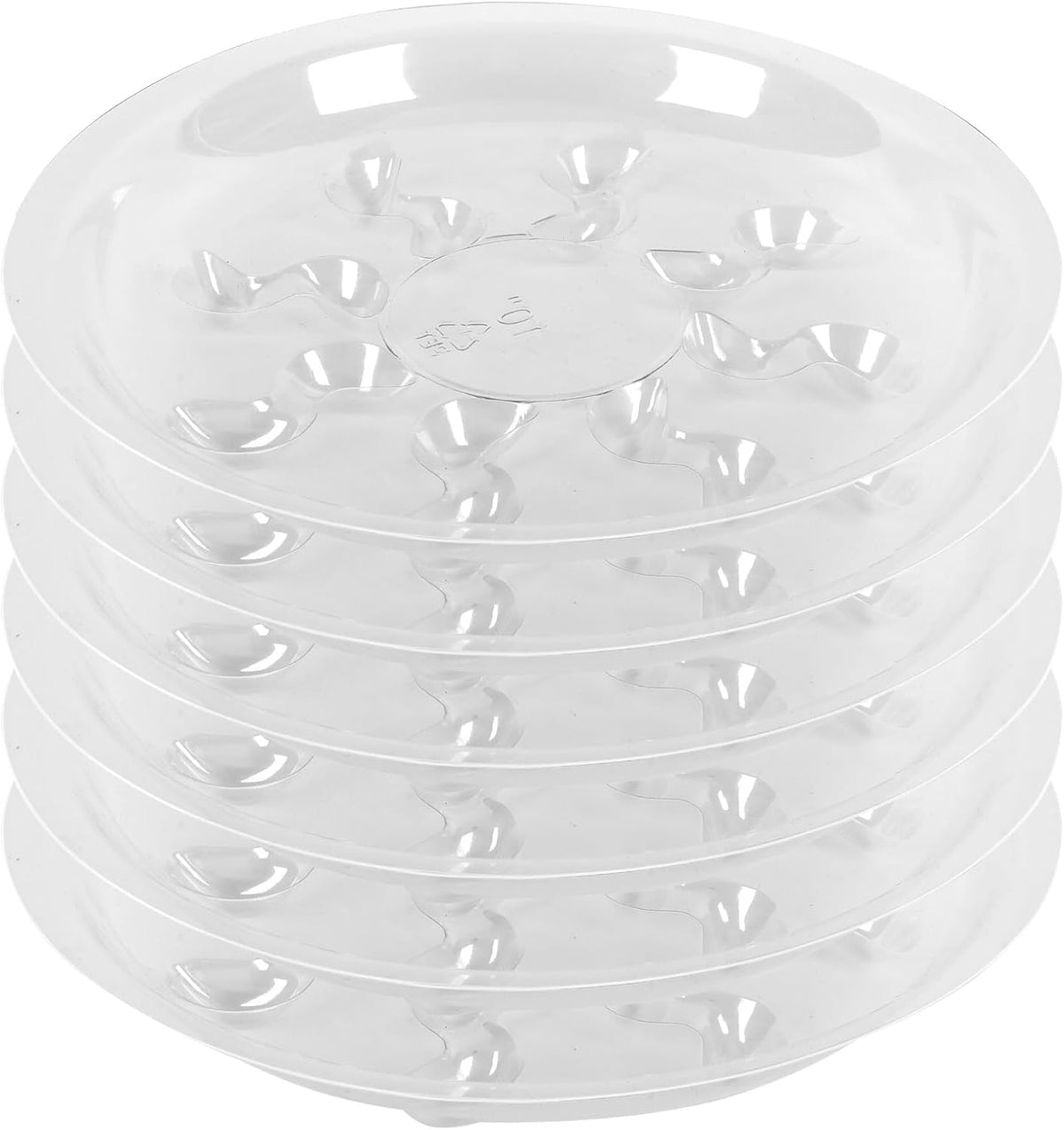 Clear Plastic Plant Saucer Drip Tray, 10 Inch, 6 Pack