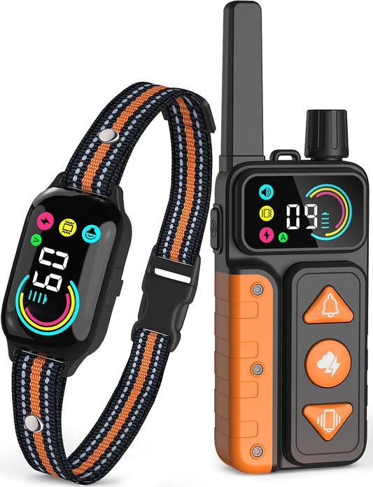 2-In-1 Dog Bark Collar with Remote & Training Collar, 5-120 Lbs