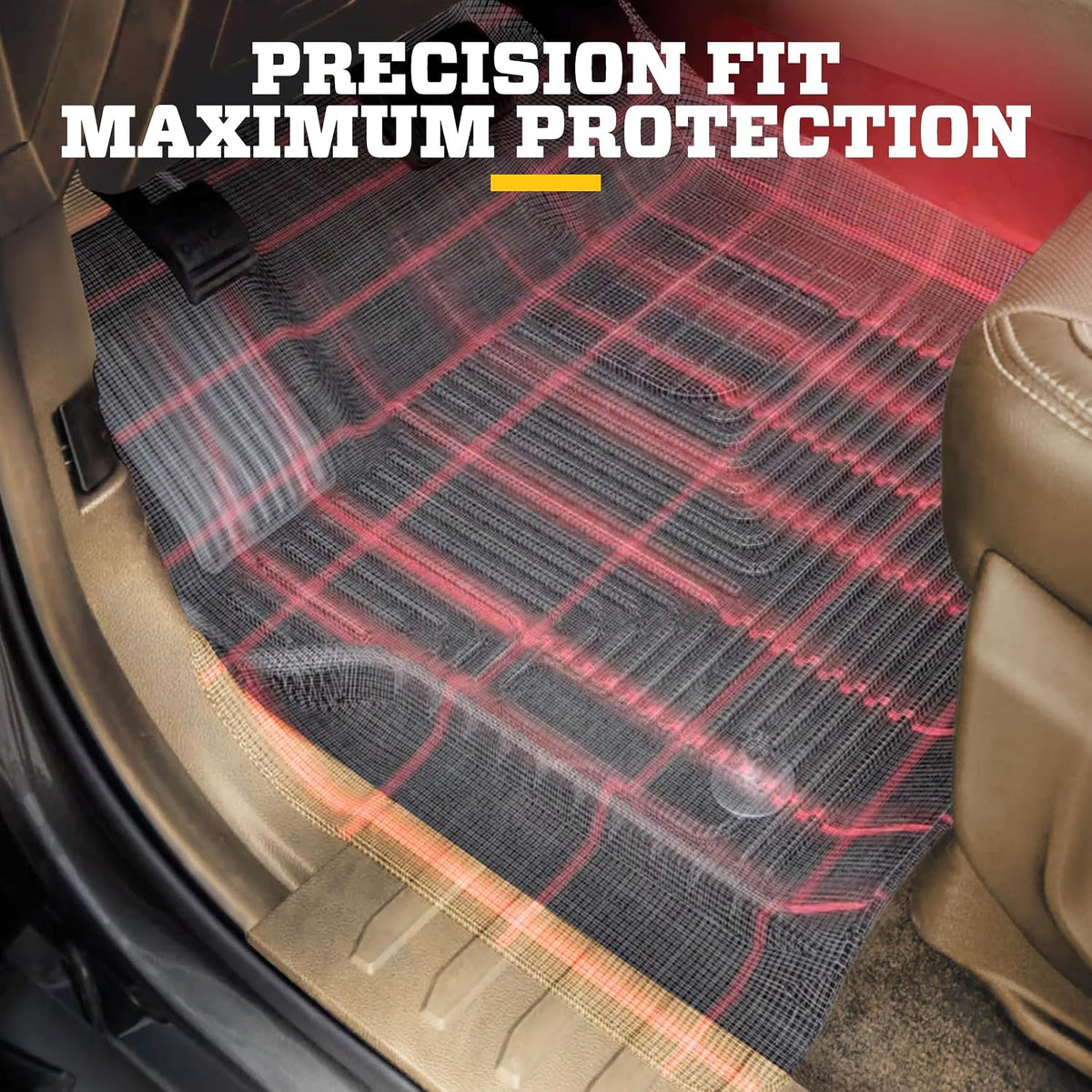 Husky Liners Weatherbeater Floor Mats | Fits 2017-2026 Ford F-250/F-350/F-450 Crew CAB with Factory Carpet & with Factory Underseat Storage ONLY | Front & 2Nd Row, 3-Pc Black - 94061
