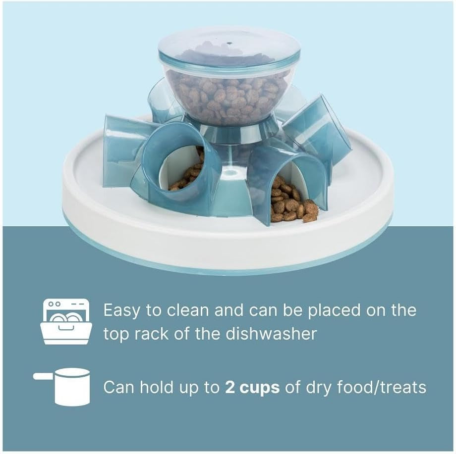 TRIXIE Tunnel Slow Feeder for Cats and Dogs, Interactive Cat Toy, Pet Food Dispenser, Treat Dispenser