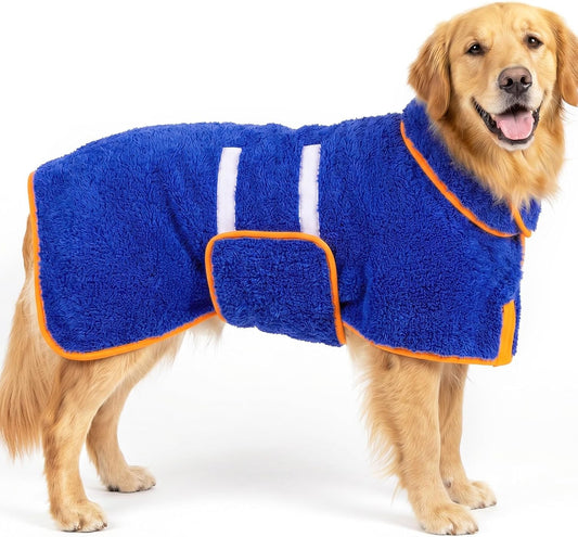 Dog Bathrobe, Super Absorbent for Small to Large Dogs, Dark Blue XL