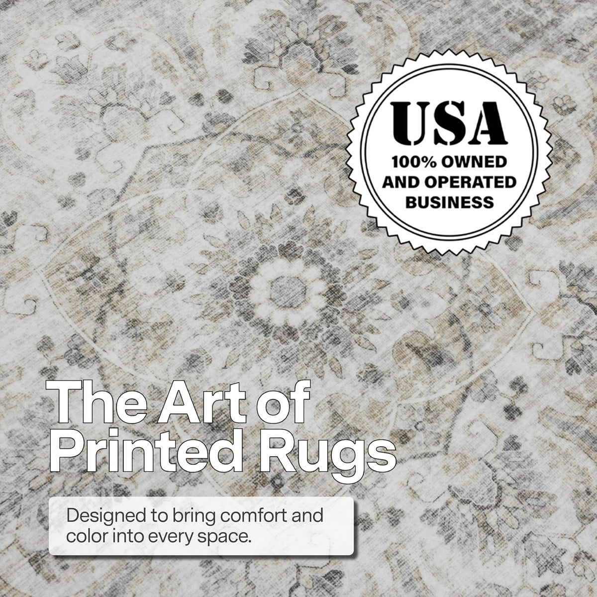 Realife Rugs Machine Washable Area Rug Runner - Living Room Bedroom Bathroom Kitchen Entryway Office - Padded Low Pile Stain Resistant Premium - Boho Farmhouse Vintage - Joy - Beige Ivory 2'6" X 8'