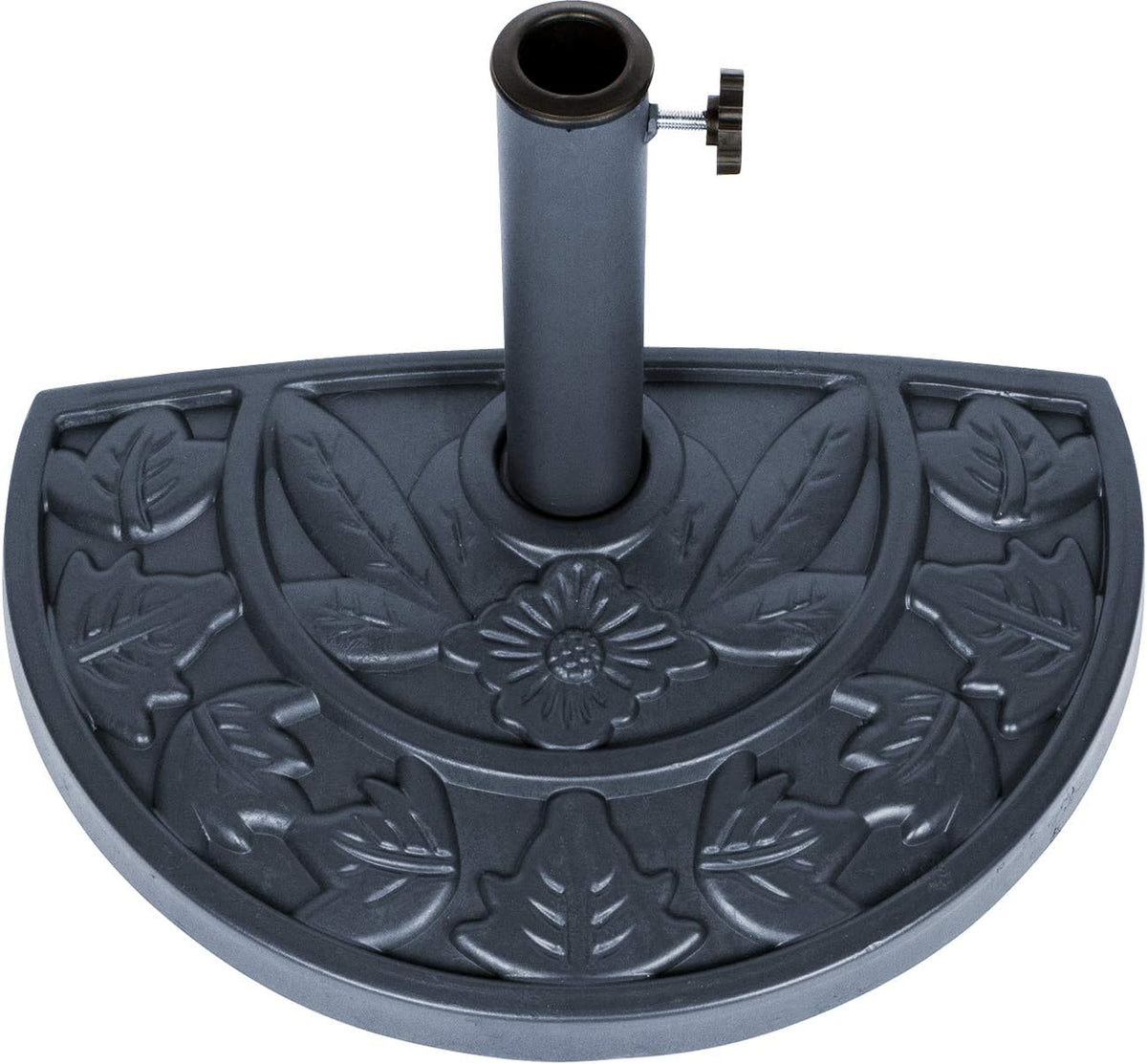 Umbrella Half Base - for Half Umbrella - Sturdy Resin - by Trademark Innovations (Gray)