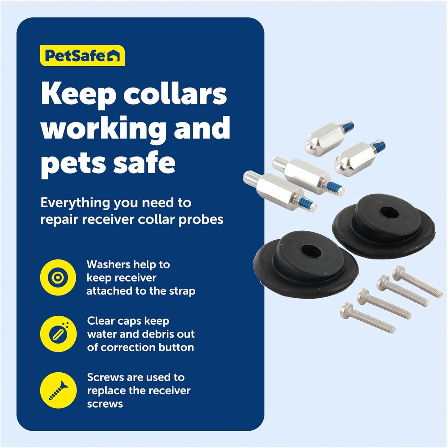 Petsafe Replacement Collar Accessory Kit for In-Ground & Wireless Dog Receiver Collars - Includes Short & Long Contact Points, Level Covers, Hardware from the Parent Company of Invisible Fence Brand