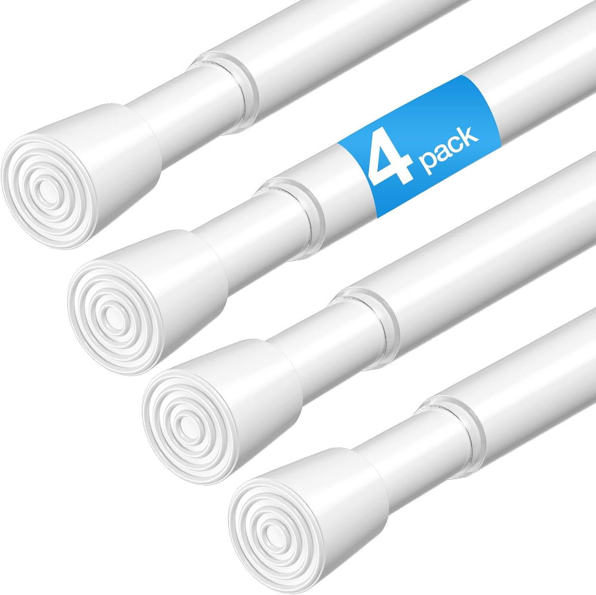 4 Pack Spring Loaded Tension Rod 17-41" Tension Curtain Rods Tension