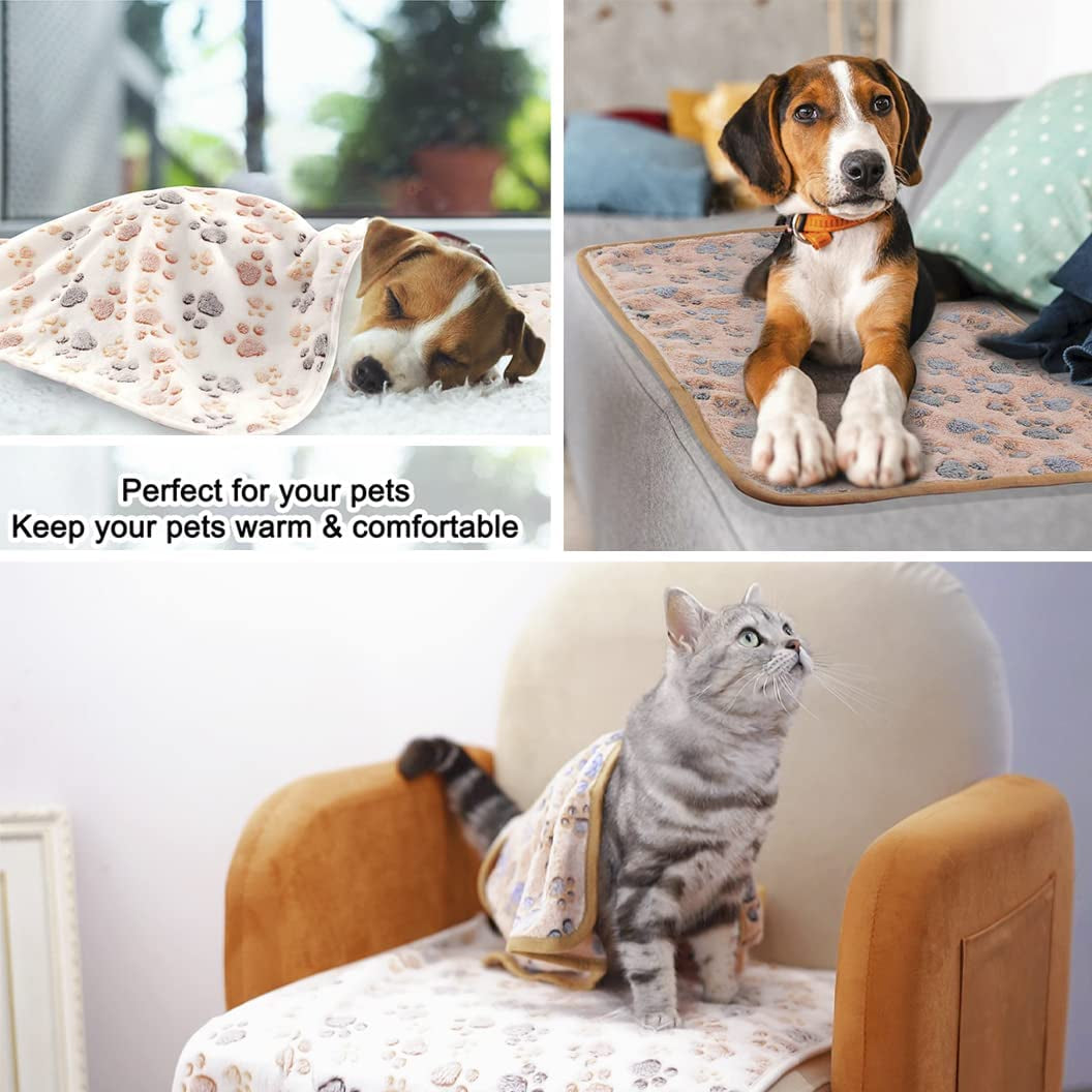 MIWOPET 3 Pack Cat and Dog Blanket Soft & Warm Fleece Flannel Sleep Mat, Great Pet Throw for Puppy, Kitten,Cats,Small Dogs (Small 23" X 15")