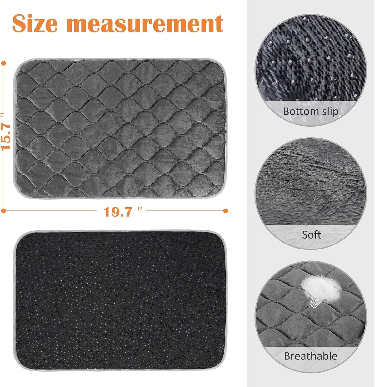 Self Warming Cat Bed Self Heating Cat Mat Thermal Pet Bed Mat Self-Warming Dog Crate Pad 20"X16"
