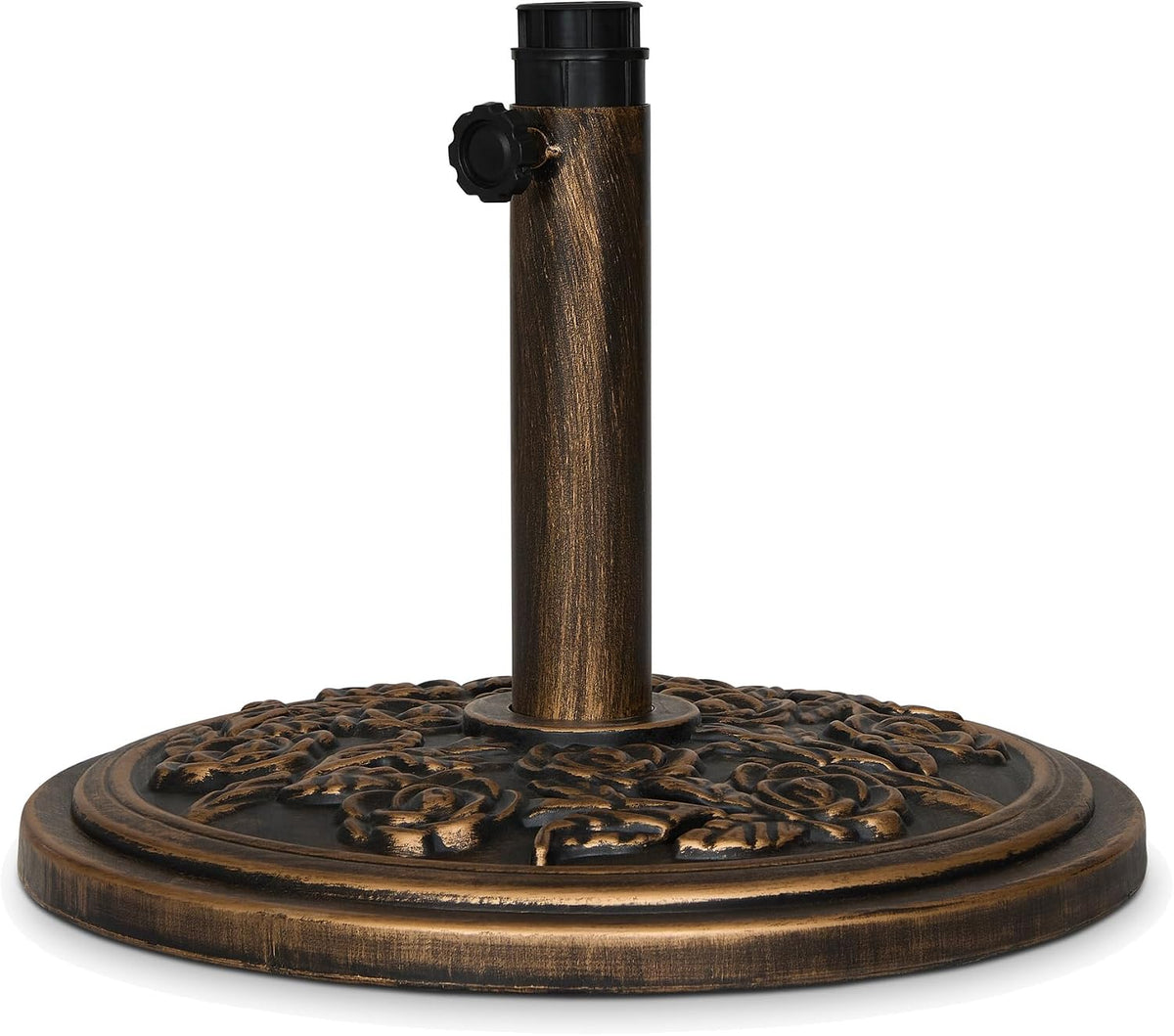 Backyard Expressions Patio Umbrella Base, Outdoor Umbrella Stand, Bronze
