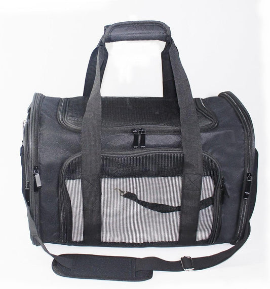 ALPHA TEC PVC Pet Carrier for Small Cats Dogs Puppies, Airline Approved Soft Sided Travel Carrier Large