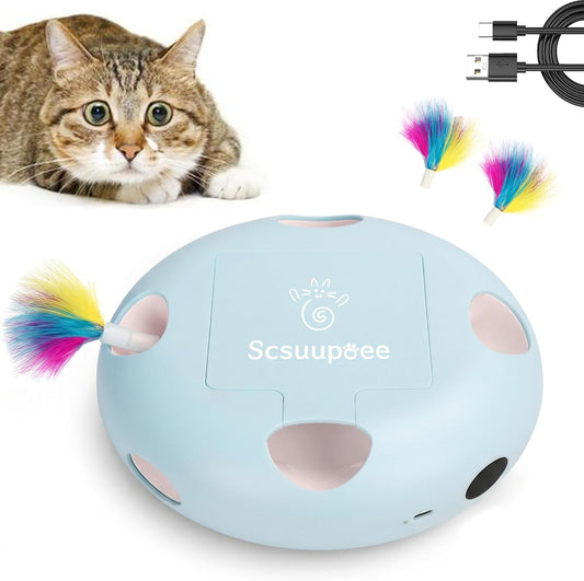 Cat Toys, Rechargeable Interactive Cat Toy, Blue