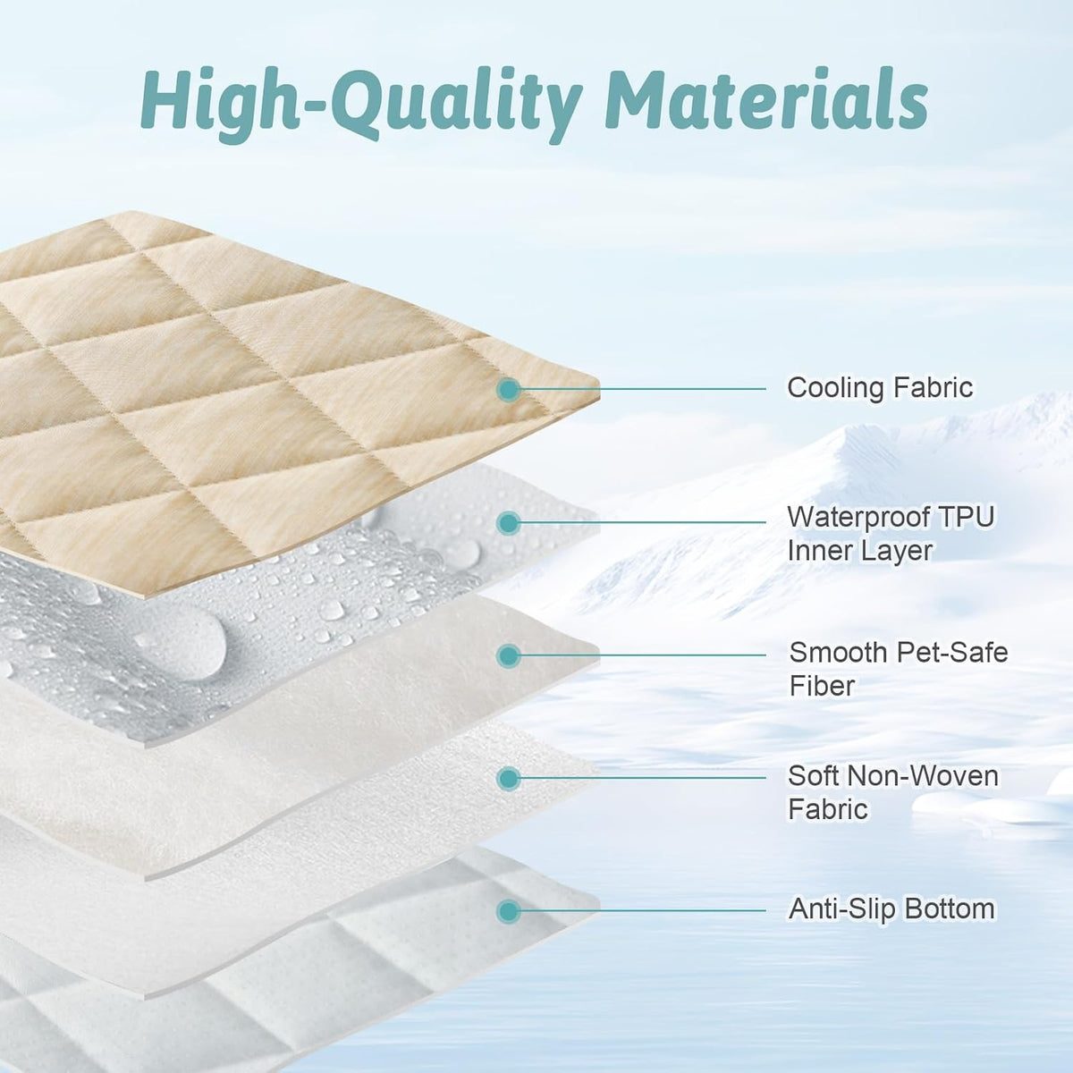 COZY KISS Dog Cooling Mat, Beige, 52"X82"