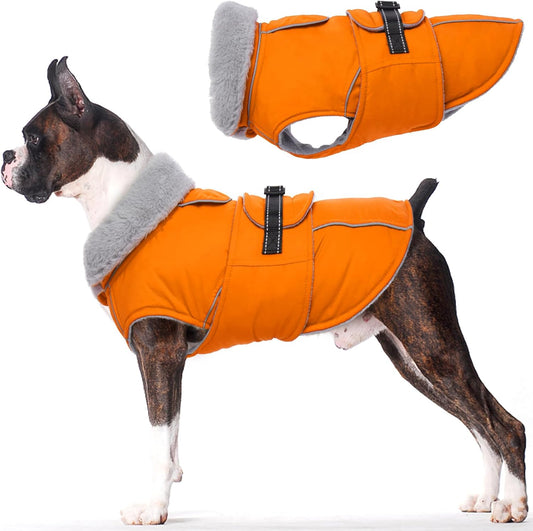 Dog Coat Waterproof Dog Jacket Fleece Vest with Adjustable Buckle