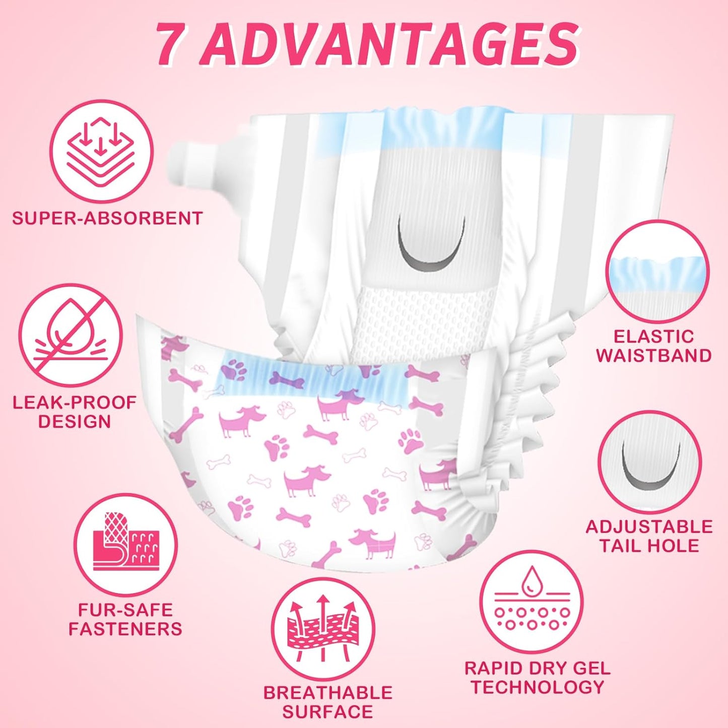 Dono Disposable Pet Diapers for Female Dogs Super Absorbent Soft Heating and Pee Puppy Diapers Female Liners, Including 20Pcs XXS Diapers for Dogs and Cats