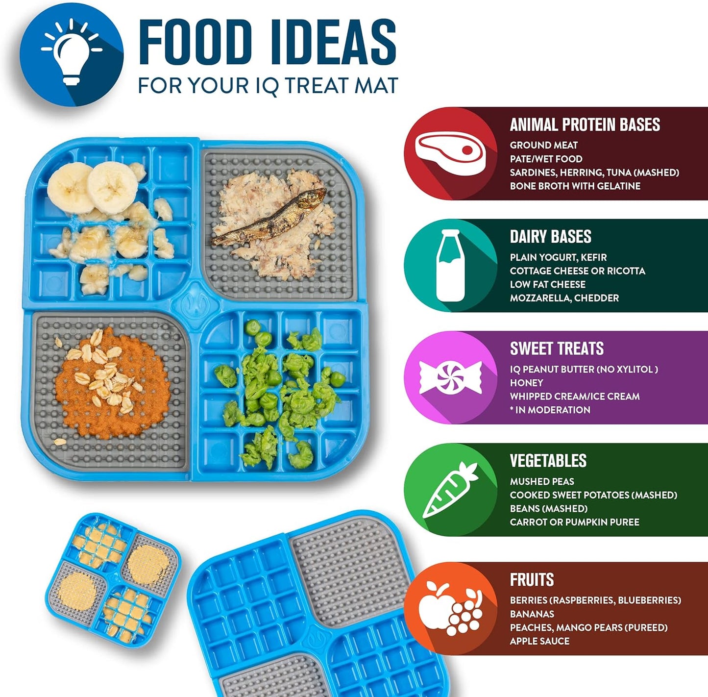 Hyper Pet IQ Treat Lick Mat for Dogs & Cats | Dog & Cat Slow Feeder & Enrichment Toy | Made in USA