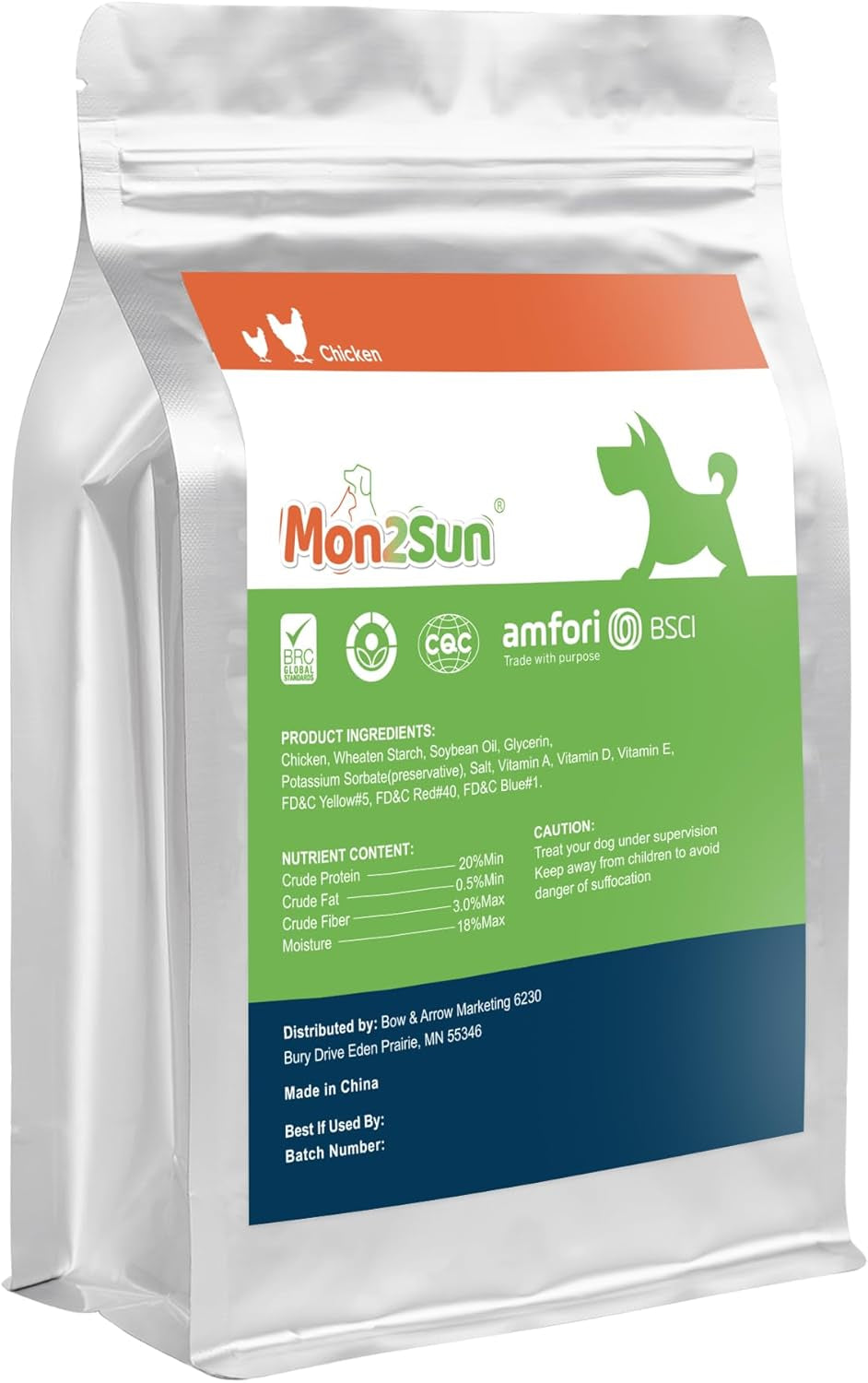 MON2SUN Dog Treats, Mini Chicken Wrapped Biscuits with Added Vitamins, Healthy Training Snacks for Small Medium and Large Dogs, 10.58Oz