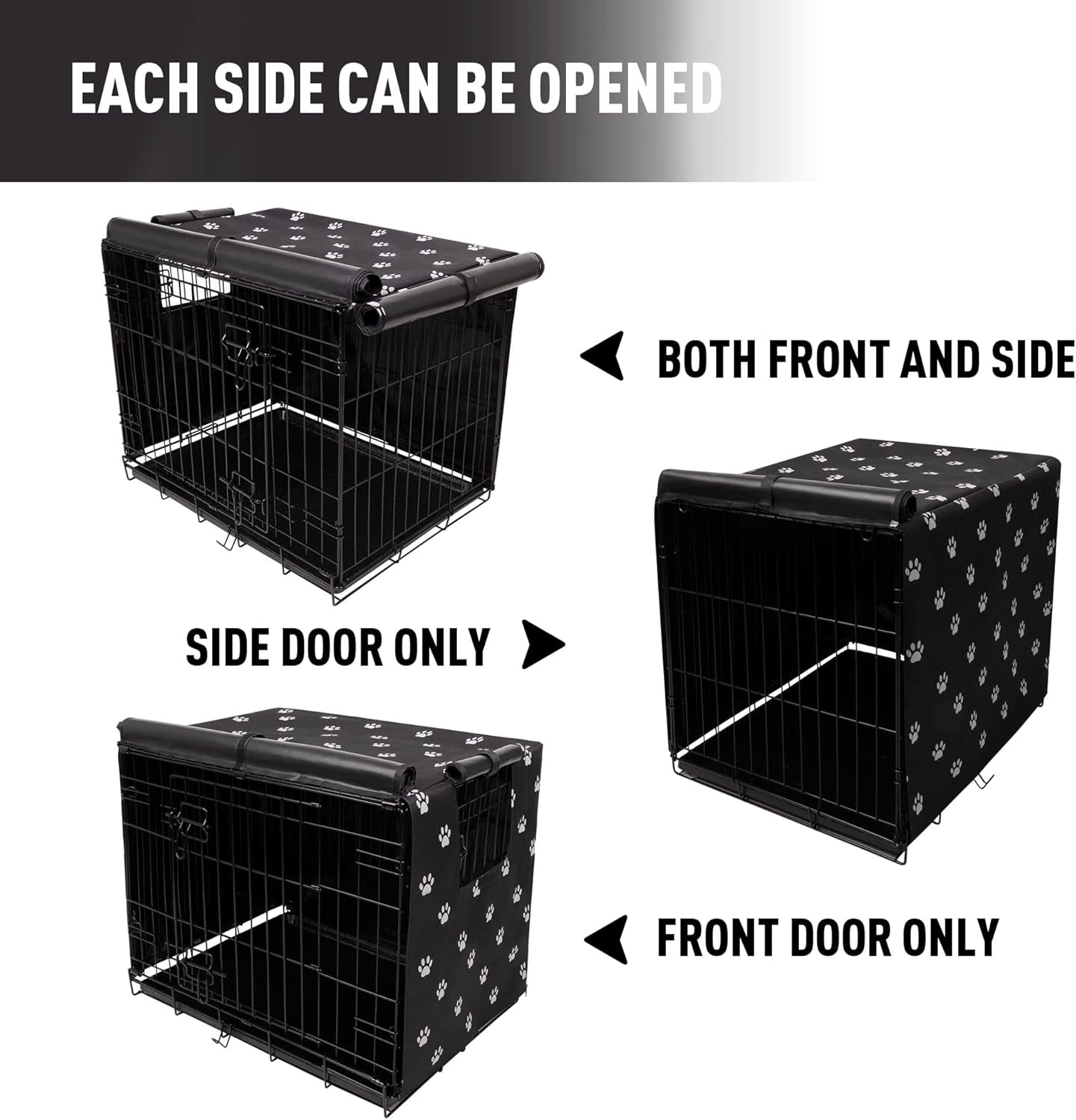 Pet Prime Dog Crate Cover for Wire Cages 24 30 36 42 48 Inch Outdoor Pet Kennel Cover Machine Wash & Dry (Cover Only) (24 Inch Crate Cover (24"X18"X19"))