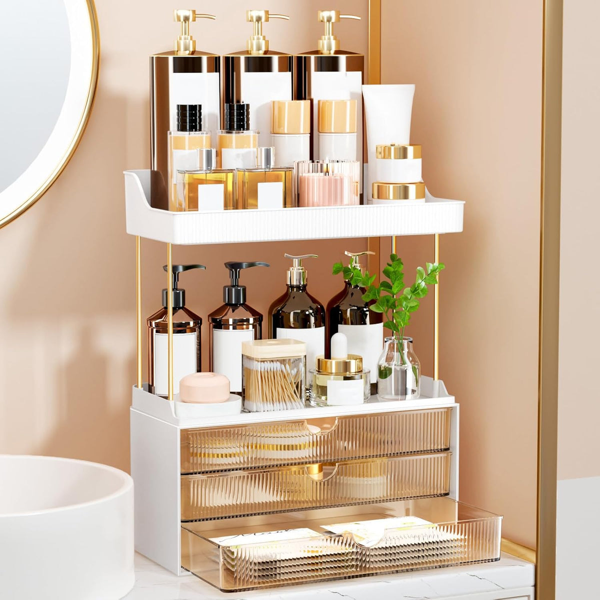 Storbin Arcylic 5-Tier Makeup & Skincare Organizer for Vanity, Bath