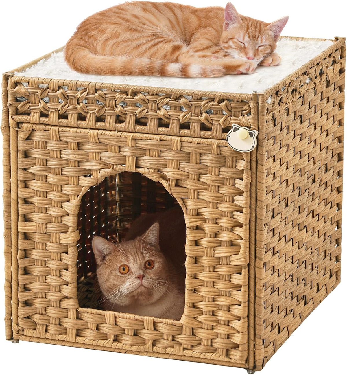 SETVSON Cat Beds for Indoor Cats Extra Large Double Cat Cave, Natural