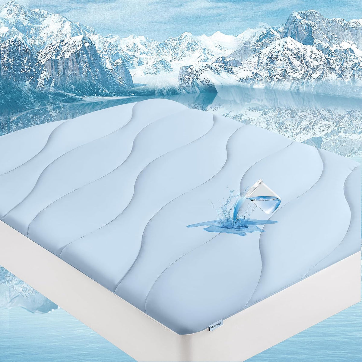 Unikome Ultra Soft Cooling and Waterproof King Mattress Pad for Hot Sleeper