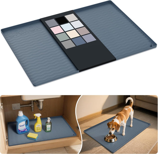Waterproof Silicone under Sink Mat, 31 X 22 In, Flexible Shelf Liner